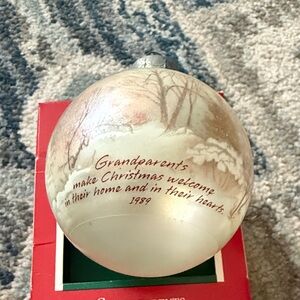 Grandparents Hallmark Christmas Ornament with Winter Scene